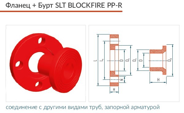 Фланец + Бурт SLT BLOCKFIRE PPR